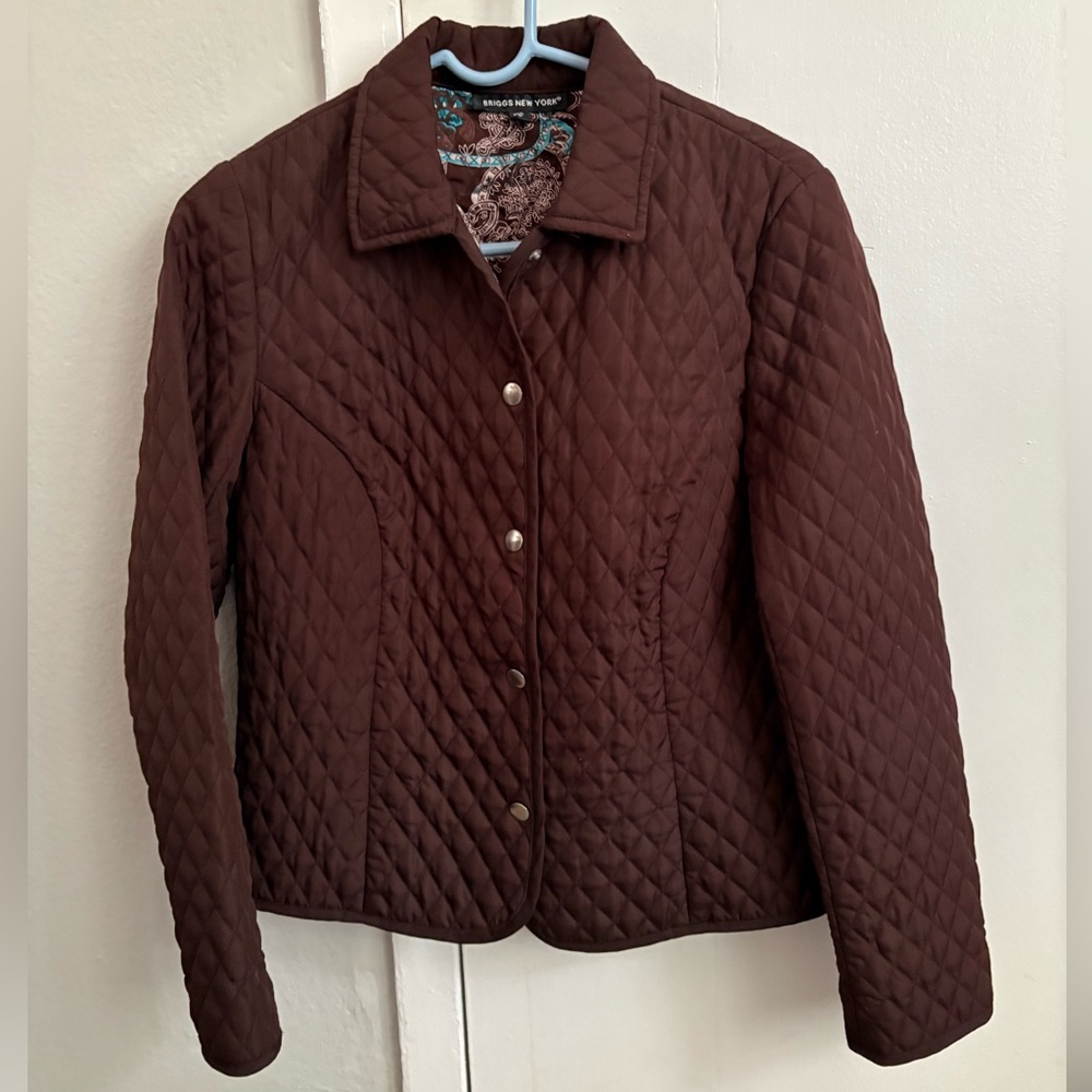Briggs New York Dark Brown Quilted Jacket -Preused